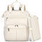 RAINSMORE Baby Wickelrucksack Groß mit Mobiler Wickelauflage Multifunktions Wickeltasche Kinderwagen Rucksack Wasserabweisend Babytasche Diaper Bag für Mama und Papa Weiß