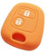 XEBRAD 2 Button Silicone Key Cover, for Citroen, C1 C2 C3 C4 XSARA, PICASSO, for Peugeot, 106 107 206 207 307, for Toyota, AYGO car key shell(Orange)