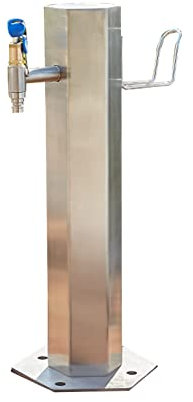 FYDZ Colonne d'eau d'extérieur en acier inoxydable avec support de tuyau et robinet – Isolation autoportante et solution antigel pour l'irrigation domestique (faible)