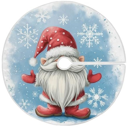 Weihnachtsbaumrock, 91,4 cm, Weihnachtsmann-Wichtel, Schneeflocke, Weihnachtsbaumrock für Weihnachten, Neujahr, Party, Dekorationen, Weihnachtsbaummatte