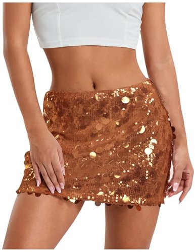 Générique Jupe Rose Moulante Sequins, Tutu Femme Jupe Rouge Paillette Jupe Jeans Courte Mini Jupe Plissee Femme Jupe Danse de Salon Femme Jupes Femmes Courtes Rave Outfit Femme