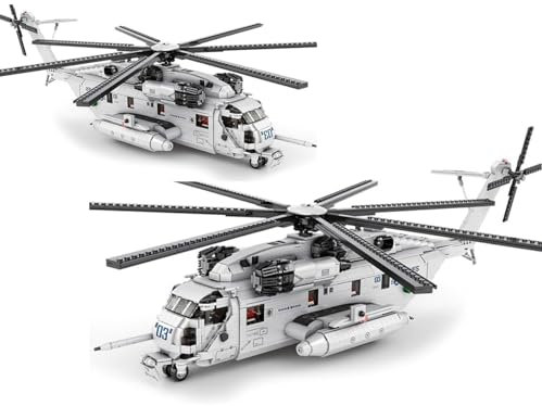 Technik Hubschrauber Bausteine Sets, 1/35 2192 klemmbausteine CH-53E Super Stallion Helikopter Modellbausatz, MOC Militärische Flugzeug Spielzeug für Kinder Erwachsene, Kompatibel mit Großen Marken