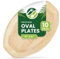 ECO Leaf - 10 piatti da portata usa e getta in foglia di palma, ovale, 38 x 25 cm, ecologici, robusti vassoi per alimenti caldi per antipasti, tartine e feste