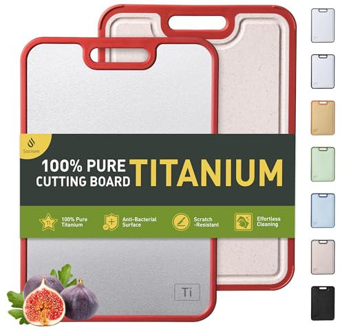 2 in 1 Pure Titanium Cutting Boards for Kitchen Chopping Board Butcher Block Kitchen Gadgets Seller 2025 First Apartment Essentials New Home Must Haves Things Stuff House Decor Housewarming Gifts