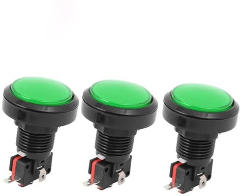 Lot de 3 interrupteurs de fin de course à bouton-poussoir momentané SPDT 4P à lumière verte(12V)