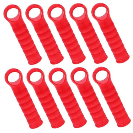 Mikikit 10pcs Mop Head Mops Broom Handle Mop Pole Adapter Mop Handle End Cap Hook End Cap Mop Handle Replacement Plastic Red