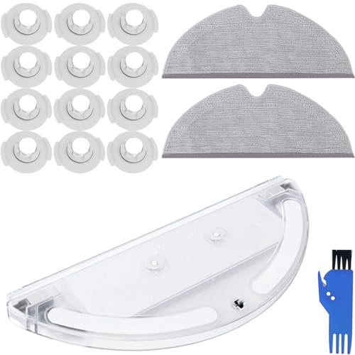 EATBALE 15 Pcs Replacement Parts for Xiaomi Roborock S50 S51 S55 S6 Robot Vacuum Cleaner 1 Water Tank 2 Mop Cloths 12 Water Tank Filters Microfiber Mopping Pad Wipe Universal Accessories Kit