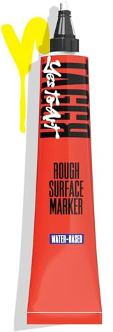 Lackfabrik Bäder TAGGR® Marqueur pour surface rugueuse Jaune 50 ml Marqueur industriel Marqueur peinture permanent Pâte à signer pour surfaces rugueuses