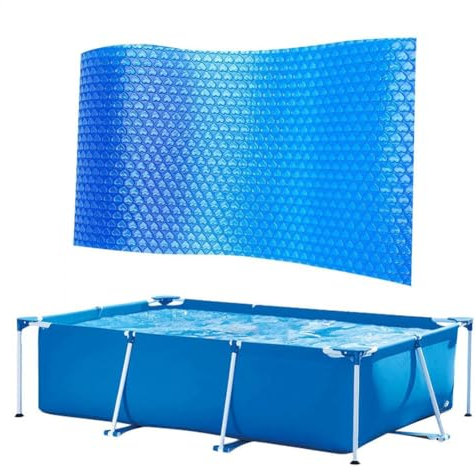 Cobertor Solar para Piscinas Rectangular, Se Puede Cortar A Medida, Película De Calor De Burbujas Solares Resistentes A Los Rayos UV para Piscina En El Suelo Y sobre El Suelo (260x170cm)