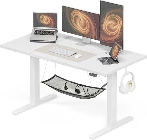 Acrolix Höhenverstellbarer Schreibtisch 120x60 cm,Stabiler Computertisch mit Kabelmanagement, Elektrischer Schreibtisch mit Memory Funktion, 80kg Tragkraft, Bürotisch für Homeoffice Weiß | 79,8 kg Kapazität, 71,9–117,9 cm Höhe, 2 Speichervoreinstellungen, leiser Motor, Dual-Monitor, Heimbüro, Gaming-Studie
