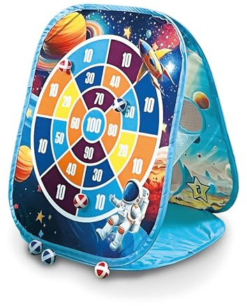 GÜNTHER FLUGSPIELE 1564 - Wurfspiel Galaxy, ca. 49 x 37 x 53 cm, Pop-Up Spiel Set mit 6 Klettbällen und 6 Wurf-Säckchen, für Kinder ab 3 Jahren