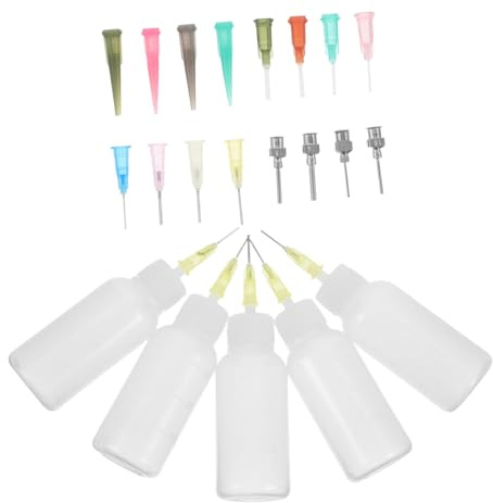 ORFOFE Bottiglia con Punta di Precisione Flacone Dosatore con Ago Trasparente per Colla Inchiostro Vernice e Quilling DIY Bottiglie Squeeze Multiuso per Arte e Te