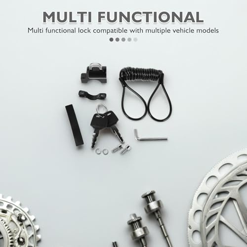 BELLIFFY 3sets Lucchetto di Sicurezza per Casco per Manubrio di Scooter Elettrico Supporto Multiuso per Bici Gancio Antifurto per Bicicletta Moto Parcheggio e Deposito di Bici Elettriche