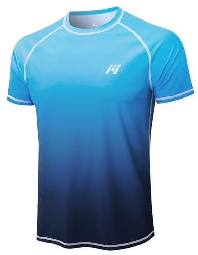 MEETWEE Men's Watersport Rash Guards Swimming Shirts UV Swim Top UPF 50+ Sun Protection Quick Dry Short Sleeve Surfing Running Sports Top
