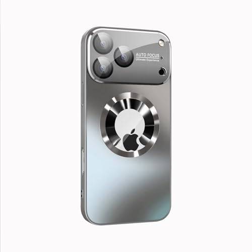 COQUE Frosted Magnetic Case for Apple iPhone 17 Pro Max, Built-in Metal Magnetic Ring, with Window Lens Film and Frosted Glass, Shockproof Cover for Apple iPhone 17 Pro Max-Gray