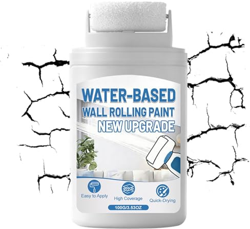 Yonuaret Peinture Blanche pour Murs,100 g de peinture roulante blanche à séchage rapide | Peinture à base d'eau,pour Salle de Bain Séjour Chambre Plinthe Cuisine Entrée Armoire