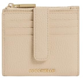 Coccinelle Donna Portacarte Con Zip E2MW511F701 Pelle Taupe Taglia Unica