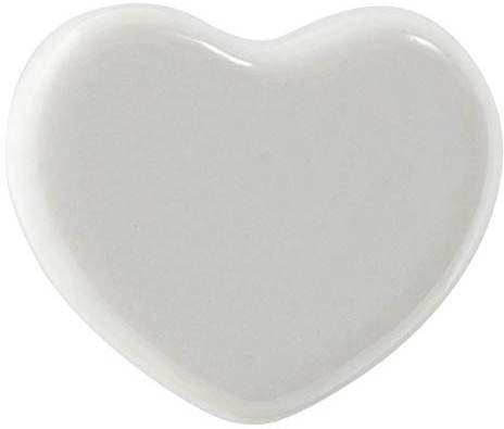Nicola Spring Ceramic Cupboard Drawer Knobs - Heart Design - White - Pack of 12