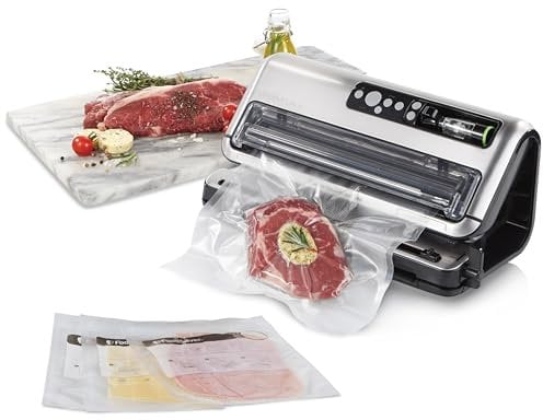FoodSaver FFS006X macchina sottovuoto per alimenti secchi/umidi, portarotolo e taglierina,3 livelli aspirazione + sigillatura automatica,funzione marinatura,tubo per contenitori,accessori inclusi