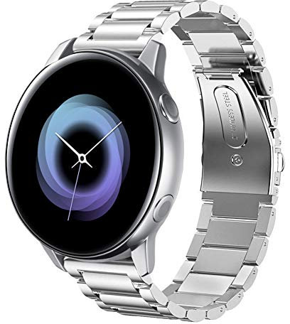 SUNDAREE Compatibile con Correa Garmin Vívoactive 6 5 3/Venu/Sq 2/Vívomove 3 Trend/Forerunner 245 645 Music 165,20MM Plata Hombre Metal Acero Inoxidable Reloj Pulseras Repuesto Band