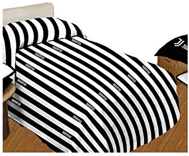 Juventus 9638519S001 Tagesdecke, 100% Baumwolle, Weiß/Schwarz, 38 x 28 x 2 cm