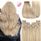 YoungSee Echthaar Extensions Clip Blond 45cm Clip in Extensions Echthaar Hellblond mit Erdbeerblond Clip-in Extension Aschblond Haarverlangerung Echt Haar Clips Glatt fur Damen 120g #18/613