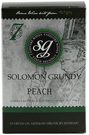 Solomon Grundy Peach 7 Day Country Wine Kit - Makes 6 Bottles (4.5L)