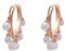 Orecchini a cerchio da donna con luminose perle pendenti, ipoallergenici, placcati in argento e in oro rosa, idea regalo per mamma e amiche e Rame, colore: Oro rosa, cod. TEH0337-RG