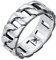 Kuzzoi Massiver Herrenring(8mm) im Panzer Design schwarz oxidiert, Bandring für Männer aus 925 Sterling Silber, Ring im Chunky Chain Look, Ringgröße 64, 0608382919_64