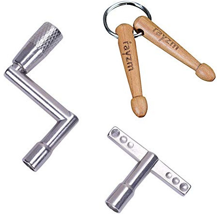 Rayzm Trommelschlüssel, kontinuierliche Bewegungsgeschwindigkeitstaste und Trommel Schlüsselanhänger, Neuheit Geschenk für Drummer (3er Pack)