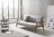 SalesFever® Schlafsofa, Sofa-Bett, Klappsofa im Hellgrauem Stoff, abgestepptes Design, Pflegeleichte Oberfläche aus 100% Polyester mit FSC® 100% zertifiziertem Holzgestell