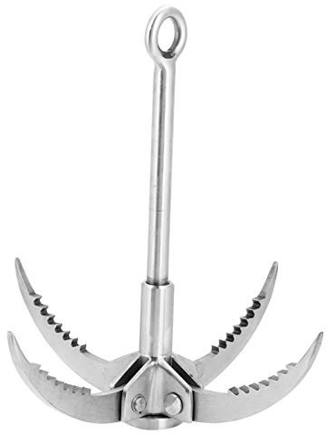 Keenso Kletterhaken Grappling, Edelstahl Faltgreifer Haken Kletterklaue Survival Tool Equipment