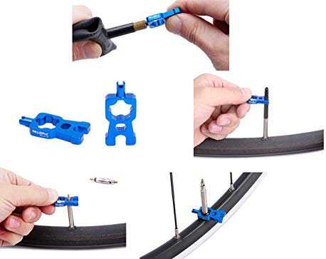 Eva Shop® 4in1 Premium Multitool Ventilwerkzeug Ventileinsatz Schlüssel Fahrradventil Werkzeug Ventilschlüssel für SV, AV, Presta, Schrader Ventileinsätze MTB Rennrad Versand aus BRD