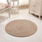 Nicole Knupfer Teppich Handmade Geflochten Rund Teppich Fur Wohnzimmer,Schlafzimmer,Badezimmer,Kinderzimmer Tatami Teppich (Beige,80x80cm)