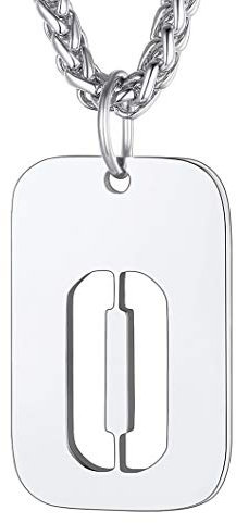 Richsteel edelstahl anhänger für jungen Dog Tag anhänger mit Buchstabe O Symbol Punk Style Alphabet Kette