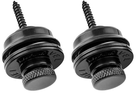Musiclily Pro Stahl Heavy Duty Gitarre Strap Locks Buttons Security Locks Gitarrengurt Knöpfe Gitarrengurt Schloss für E-Gitarre Akustik Klassische Gitarre Bass,Schwarz (2 Stück)