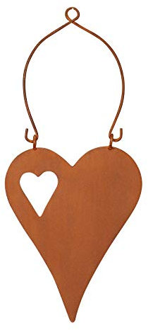 levandeo Gartendeko Herz 15x32cm Eisen Schild Wandbild Herzbild Rostdeko Deko Rost Gartenschild Geschenkidee Valentinstag