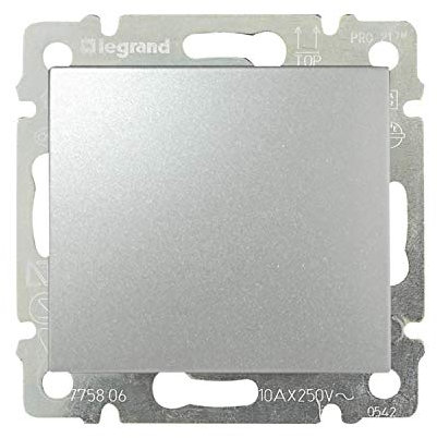 Conmutador doble 10AX/250V, modelo Valena, color aluminio, 14 x 44 x 44 centímetros (referencia: Legrand 770106)