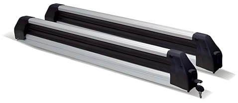 Skiträger Silver Ice ausziehbar + Dachträger VDP EVO Stahl kompatibel mit Opel Meriva A 5 Türer 2003-2010