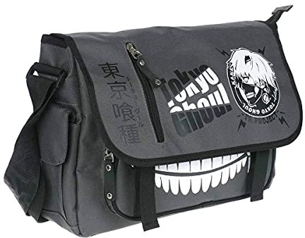 CosplayStudio Tokyo Ghoul Umhängetasche mit Ken Kaneki Motiv | Messenger Bag in Grau