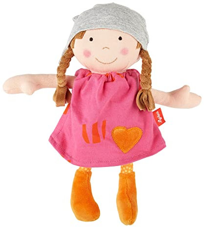 SIGIKID 39409 Puppe klein Softdolls Mädchen Babyspielzeug empfohlen ab 6 Monaten pink, STK