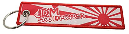 Streetculture JDM SOUL POWER - RISING SUN - Accessories Zubehör Nylon Jet Tag Schlüsselanhänger langlebig und robust - Lanyard Schlüsselband Keychain