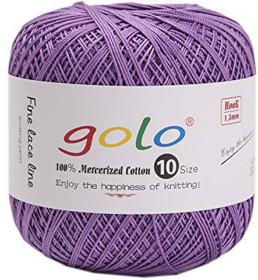 golo Häkelgarn Größe 10 für handgestricktes Häkelgarn baumwolle häkelgarn (Lila-663)