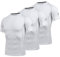 AMZSPORT Herren Kompressionsshirt Kurzarm Funktionsshirts Cool Dry Training Running Top, 3Weiß-S
