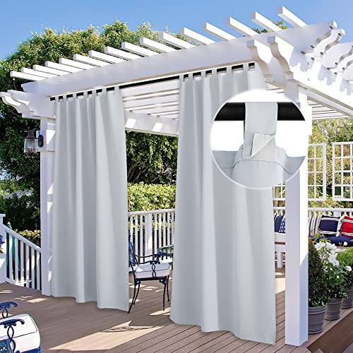 StangH Tab Top Verdunkelungsvorhänge Outdoor Vorhänge für Terrasse Wasserdicht, Sonnenlichtblockierung Thermisch isolierter Schatten für Schiebetür, B52xL84, 2 Paneele
