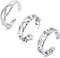 ORAZIO 3Pcs 925 Bagues d'orteil en Argent Sterling pour Femmes Hypoallergénique Réglable Ouvert Noeud Celtique Fleur Bande Bague d'orteil Ensemble Mignon Bagues d'orteil Bijoux de Pied