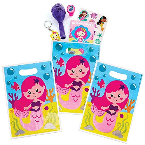 Baker Ross Magical Mermaid Party Loot Bags - Pack of 10, Birthday Party Supplies