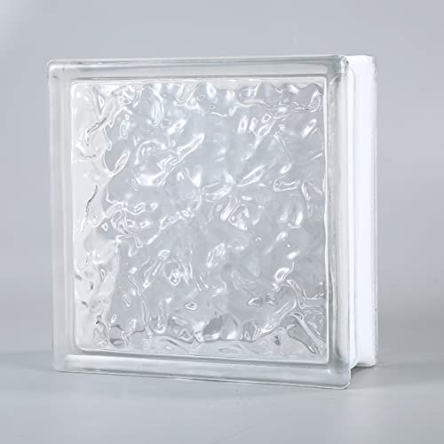 Clear Glass Bricks Blocks for Shower, Glass Wall Partition Living Room Bedroom Kitchen Indoor Outdoor Decorative Divider Fence, 6 Pack, 8x8x3inch ( Color : Style-1 , Size : 19x19x8cm(7.5x7.5x3in) )