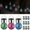 LED Solarleuchte Crackle 12er Set│ 6x13cm Glas Edelstahl Plastik │Kugeln pink hellgrün blau (1 x 12er Set Solarleuchte bunt)
