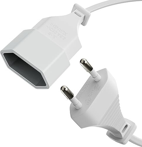 sonero Câble d'alimentation - 2 m - Fiche européenne Plate de Type C vers Prise européenne - pour TV, Console de Jeux, appareils ménagers - Blanc